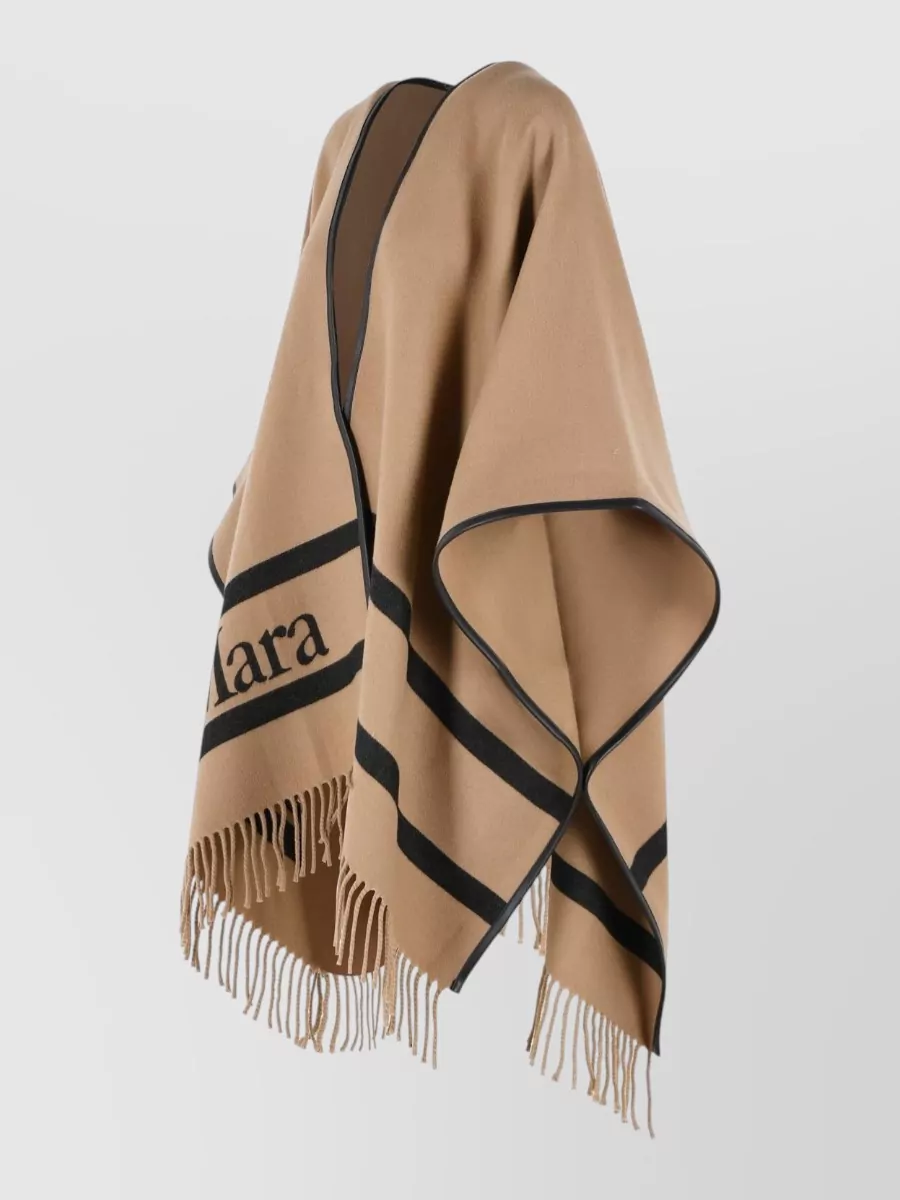 Max Mara Wool Jacquard Poncho