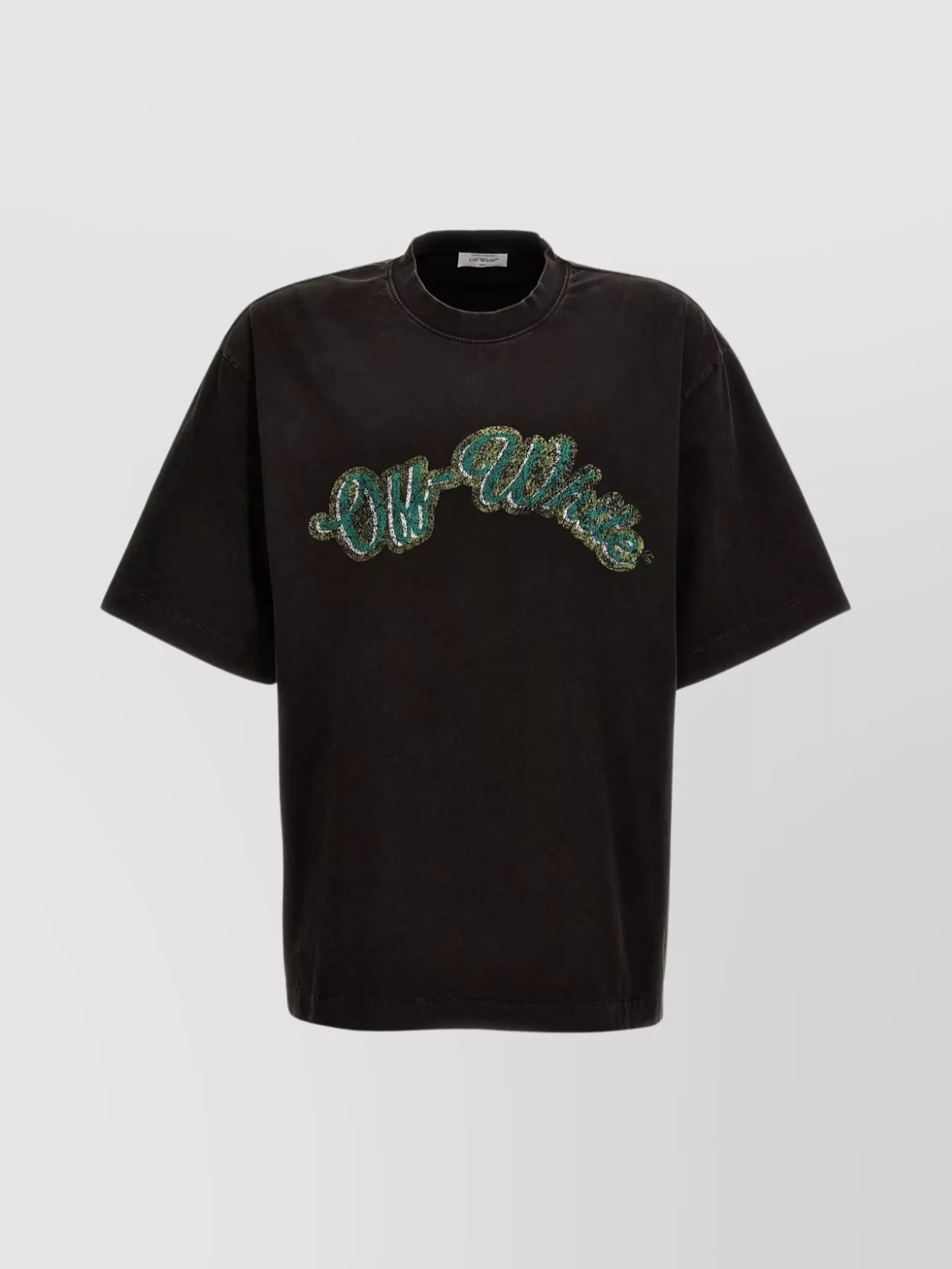 Off-white 'graphic Print Crew Neck Short Sleeve T-shirt' In Black
