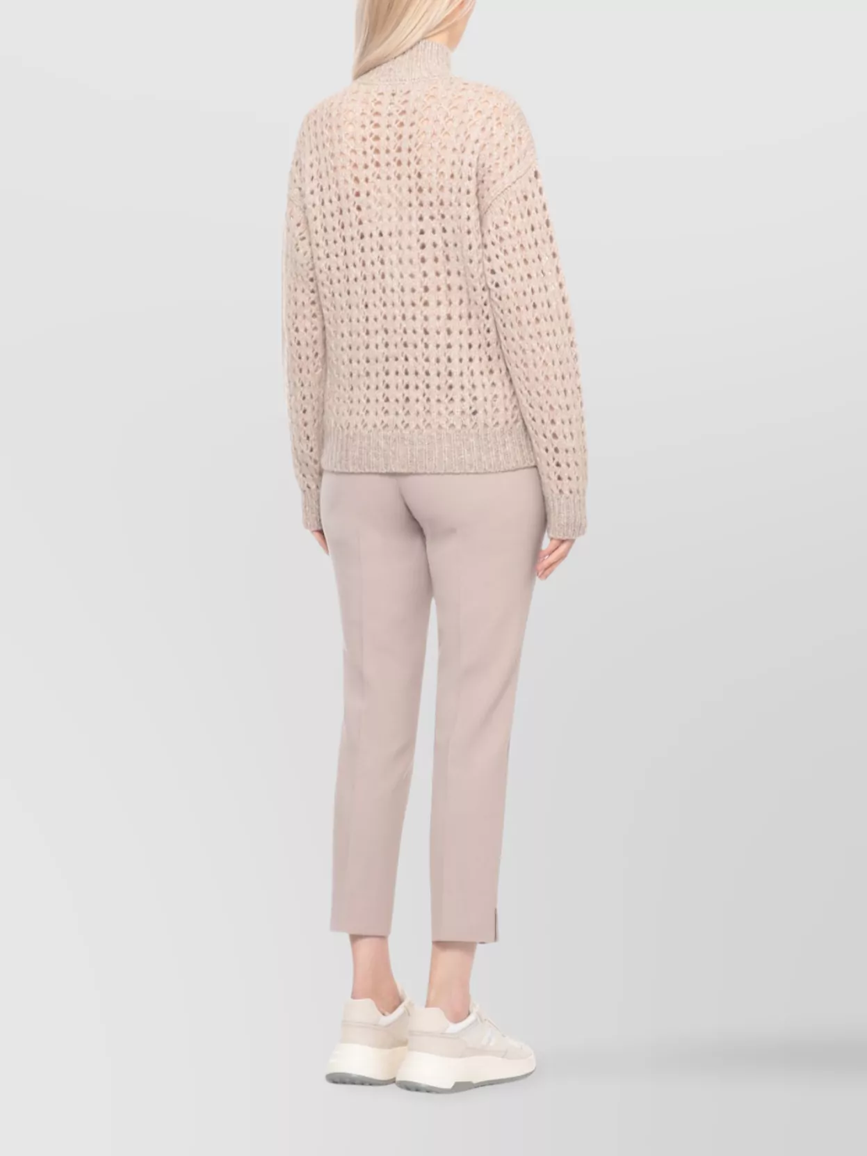 Peserico High Neck Open Knit Cardigan