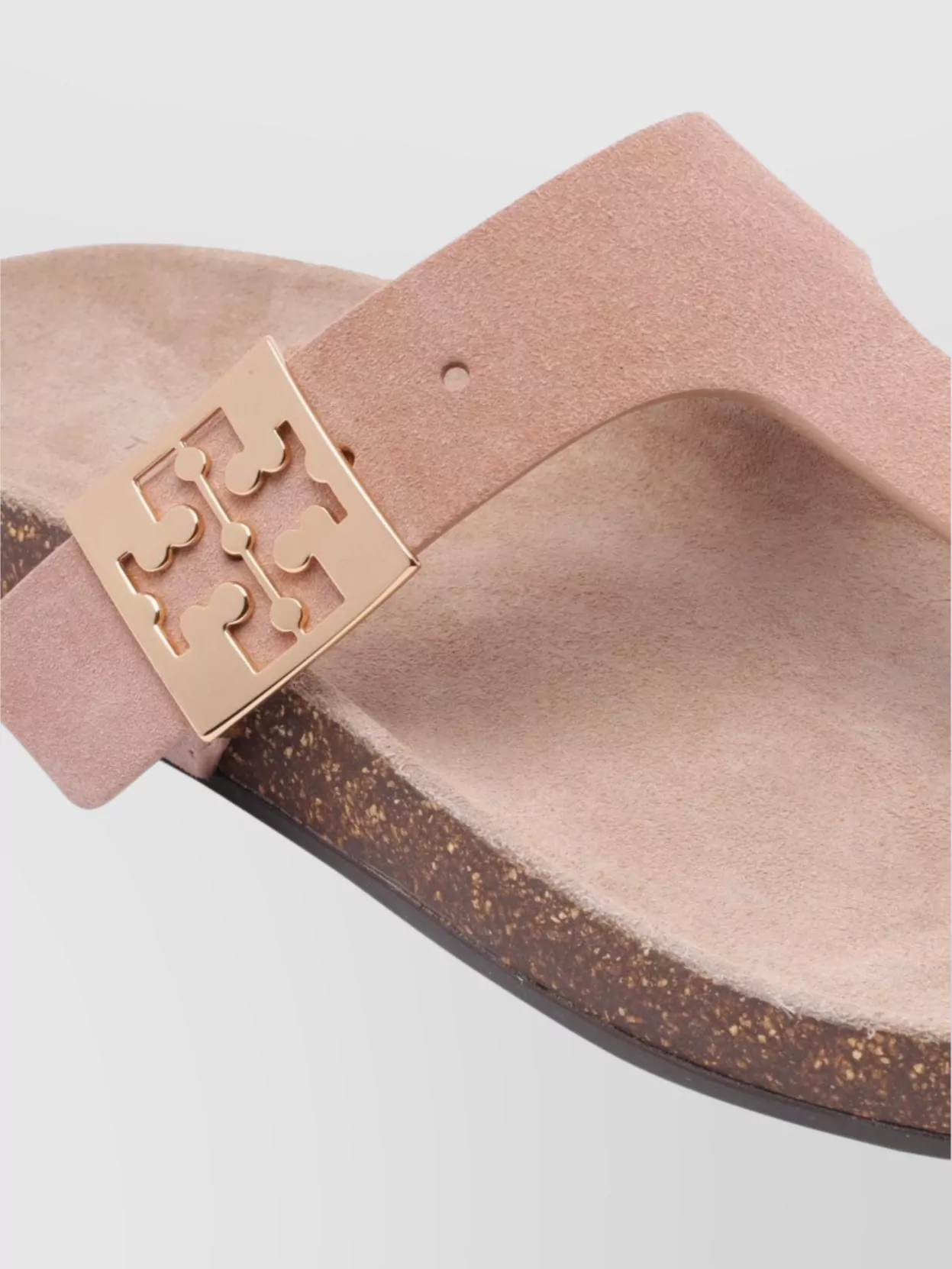 Tory Burch Round Toe Leather Flat Sandals