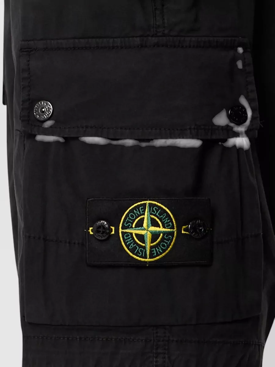 Stone Island Organic Cotton Cargo Shorts Belt Loops