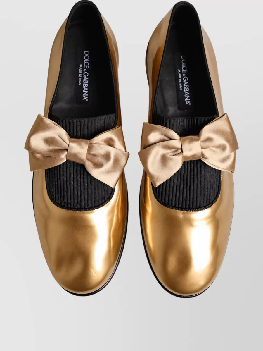 Dolce&Gabbana Metallic Leather Ballerina Flats
