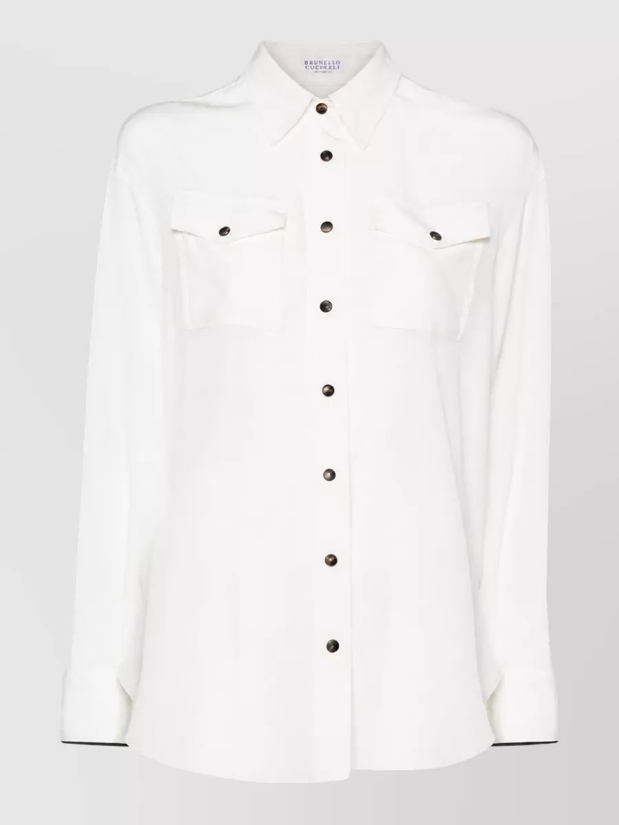 Brunello Cucinelli silk long sleeve shirt