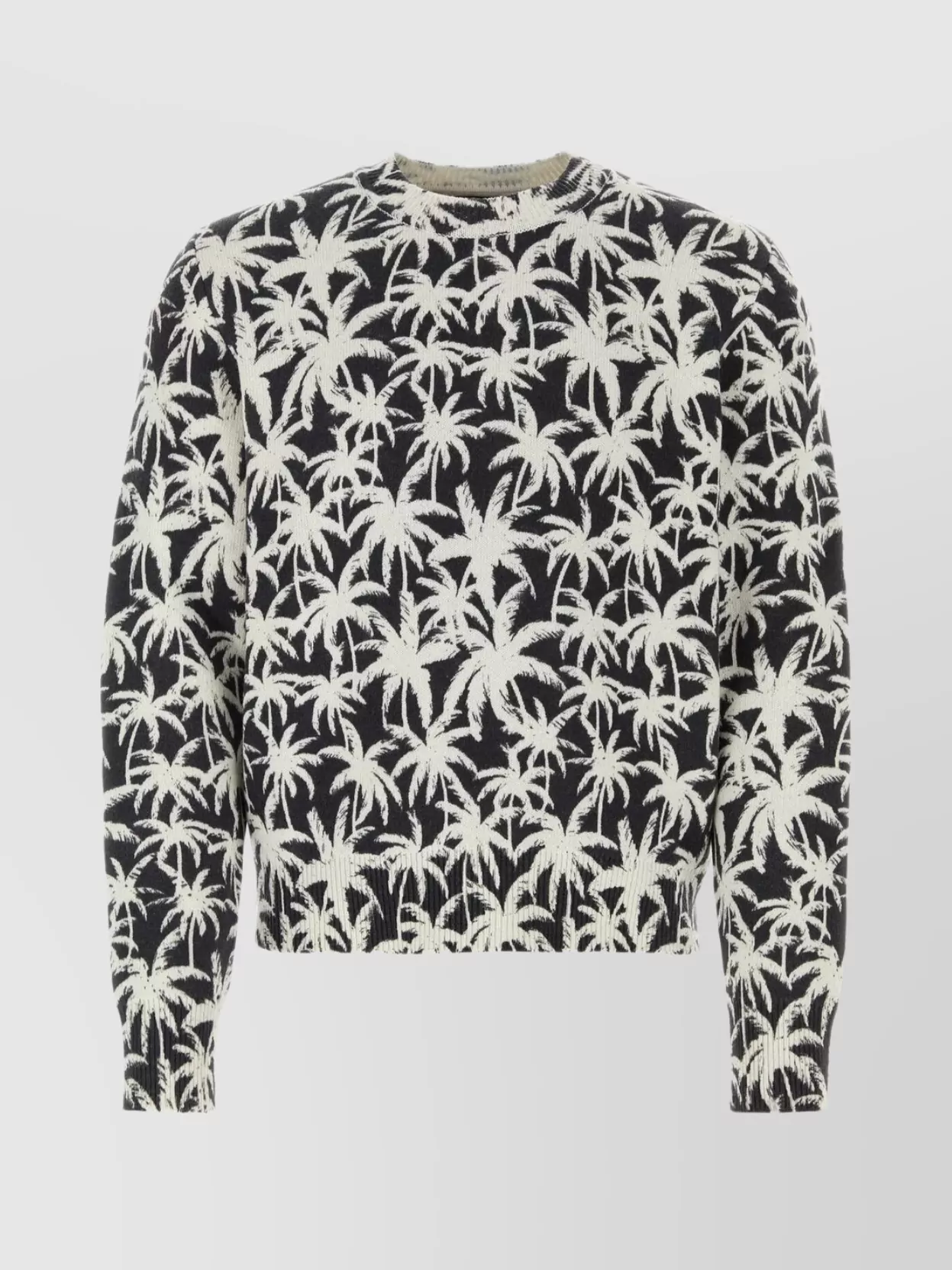 Shop Palm Angels Nylon Blend Palm Tree Sweater