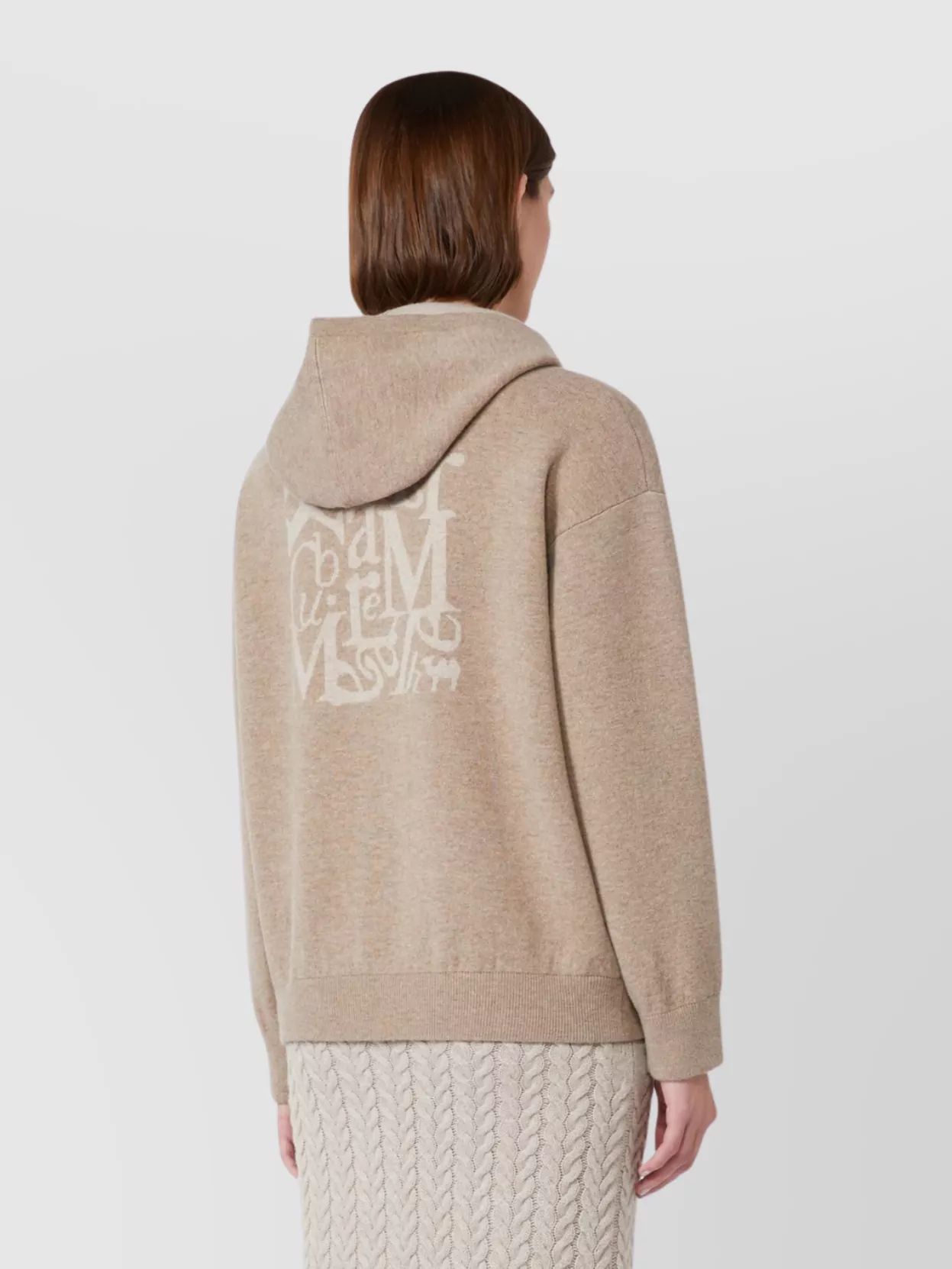 S Max Mara Cashmere And Wool Hooded Knit Cardigan