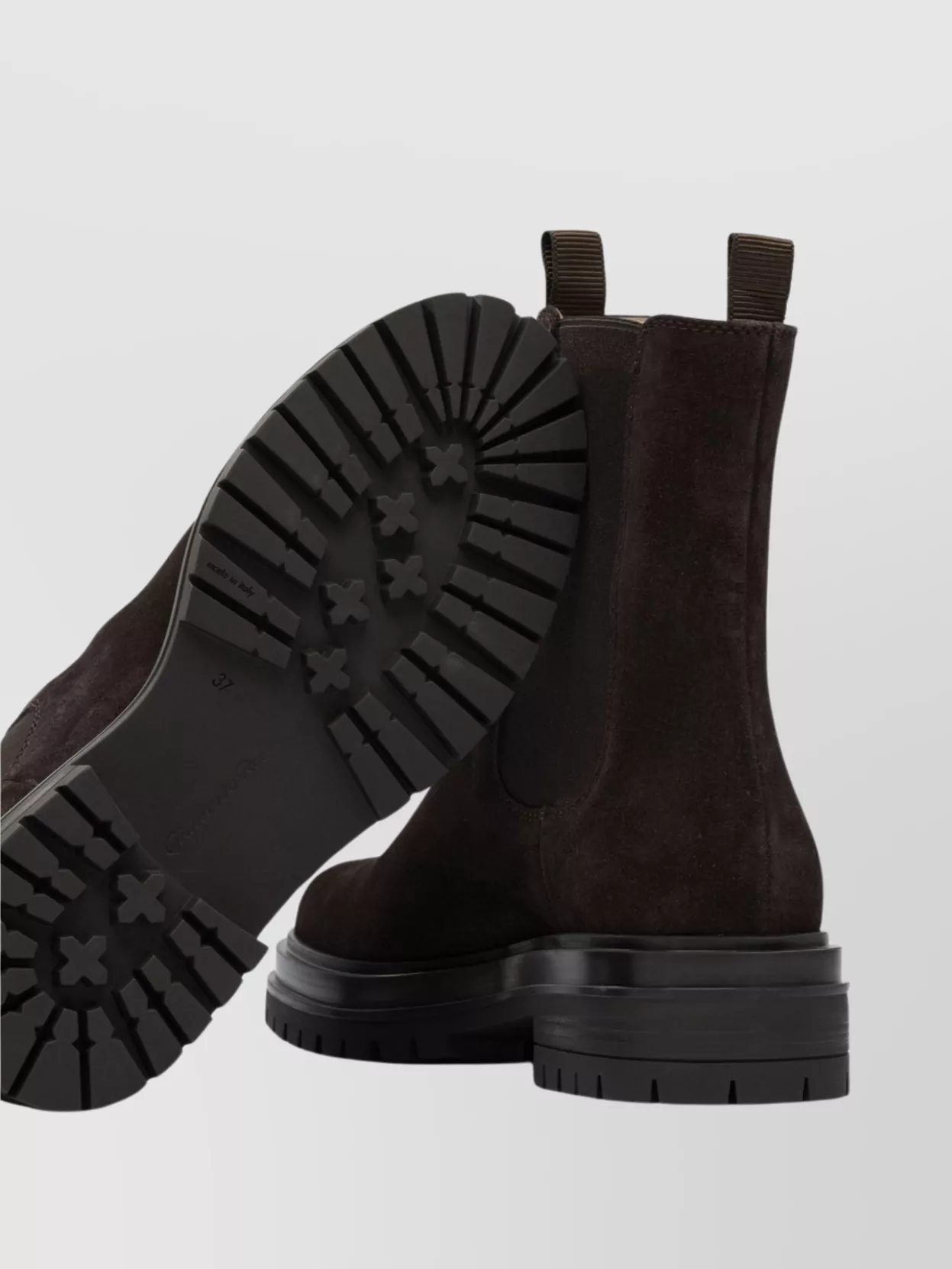 Gianvito Rossi Chunky Sole Suede Ankle Boots With Elastic Panels