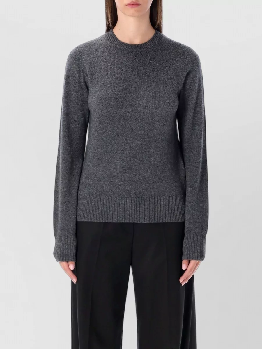 Rhea Costa Cashmere Wool Ribbed Slim-Fit Crewneck Jumper