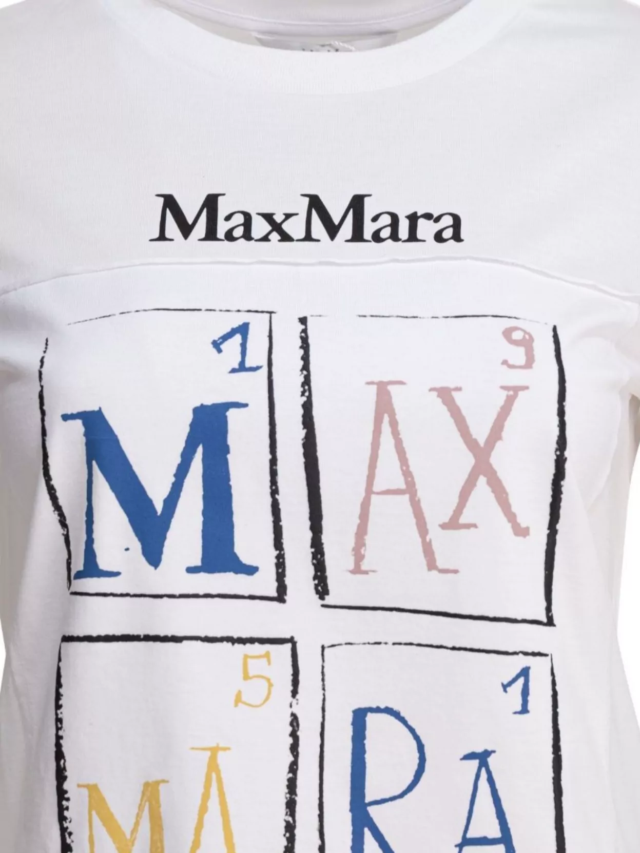 Max Mara Crew Neck Graphic Print Short Sleeves Tops