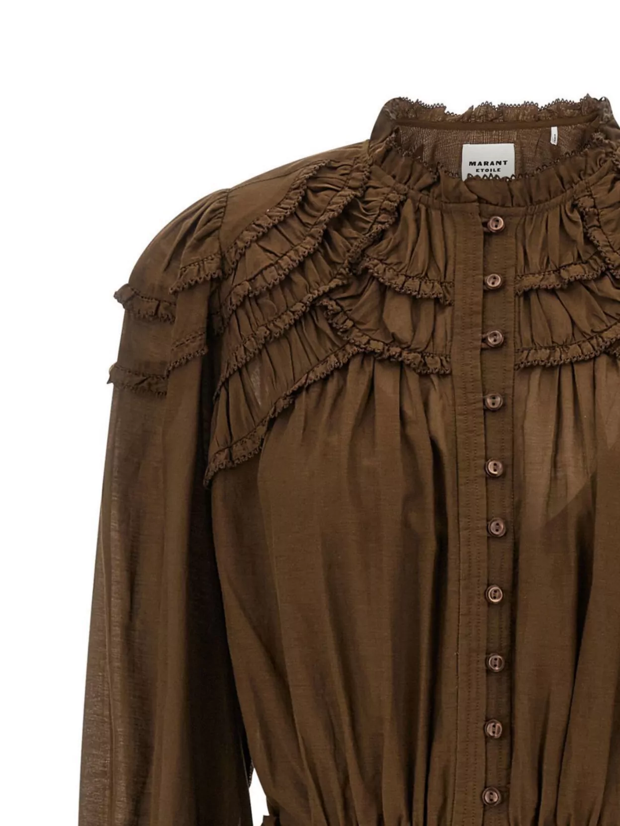 Isabel Marant Etoile Sheer Fabric Dress Ruffled Detailing
