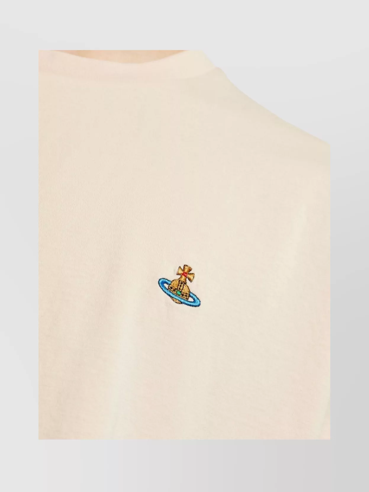 Vivienne Westwood Crew Neck Logo Embroidered Straight Hem Top