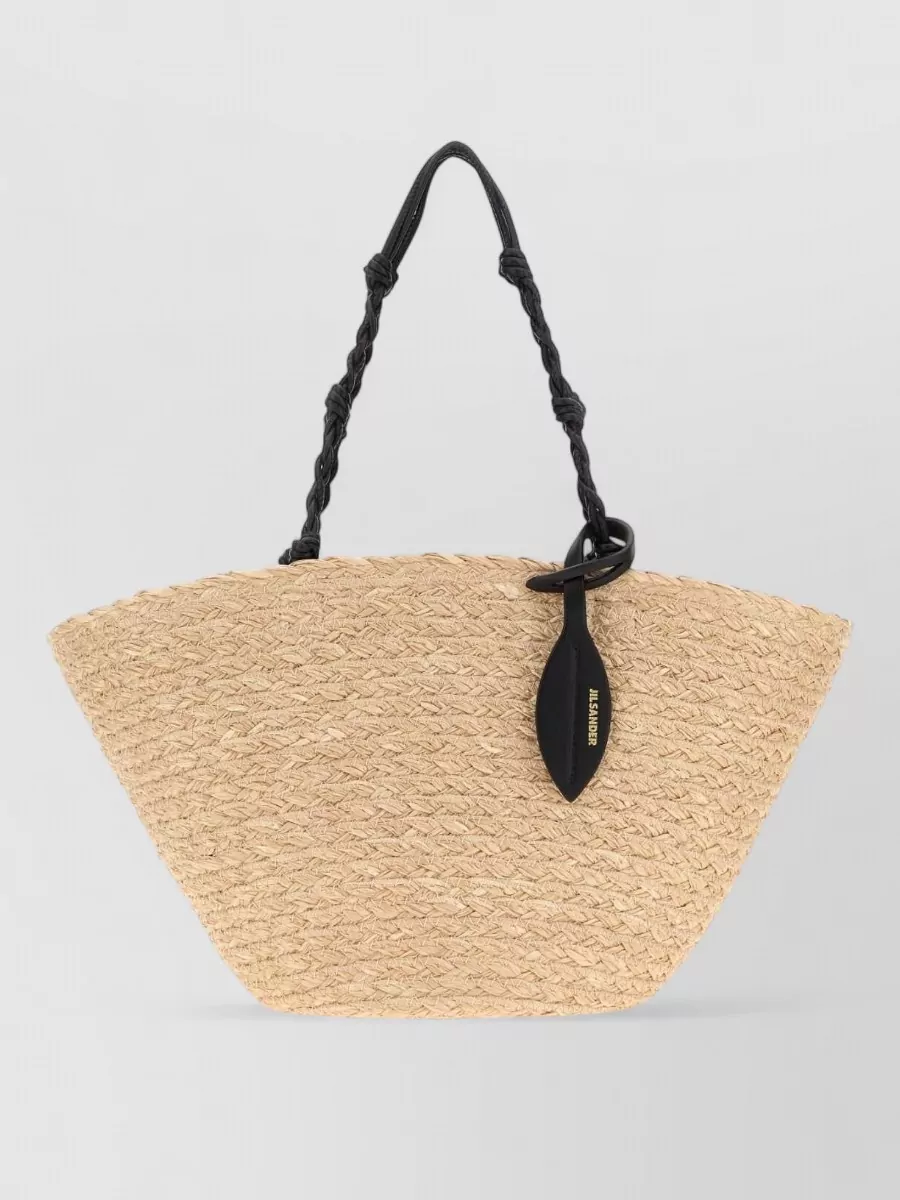 Jil Sander tangle raffia beach bag