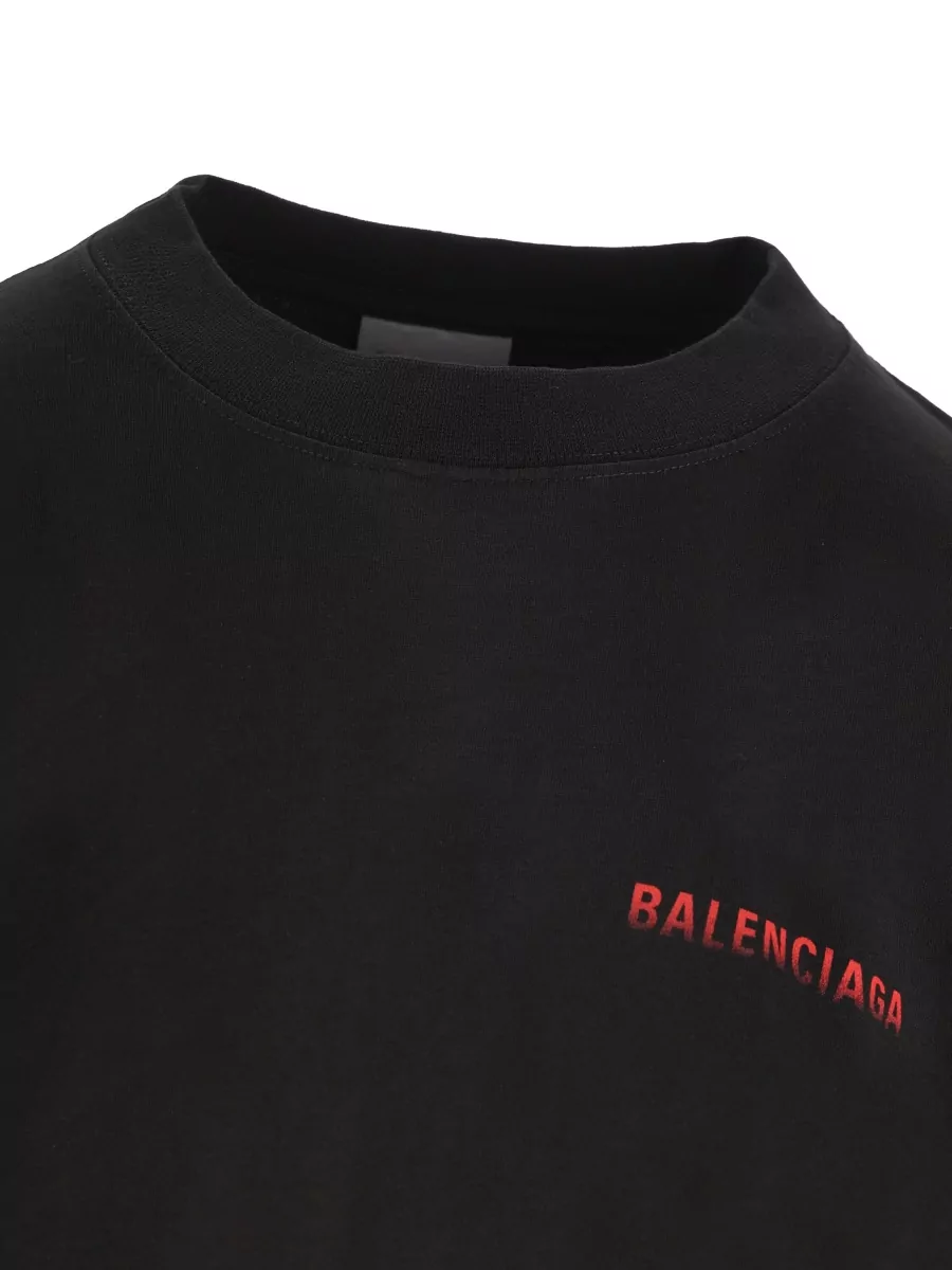 Balenciaga Cotton Printed Short Sleeve T Shirt