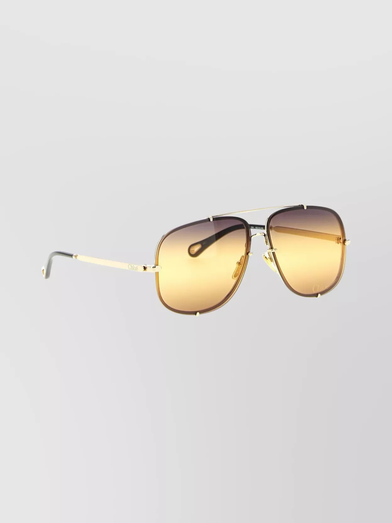 Chloé Square Metal Sunglasses Tinted Lenses