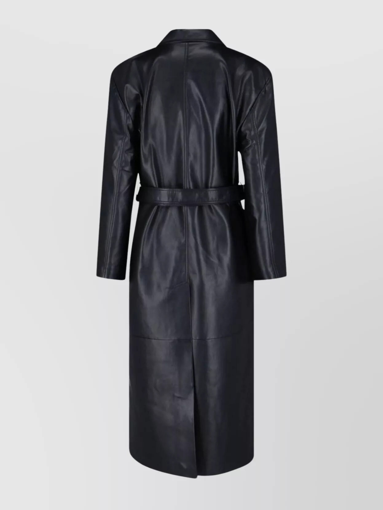 The Frankie Shop Waist Belted Long Length Lapels Pockets In Blue