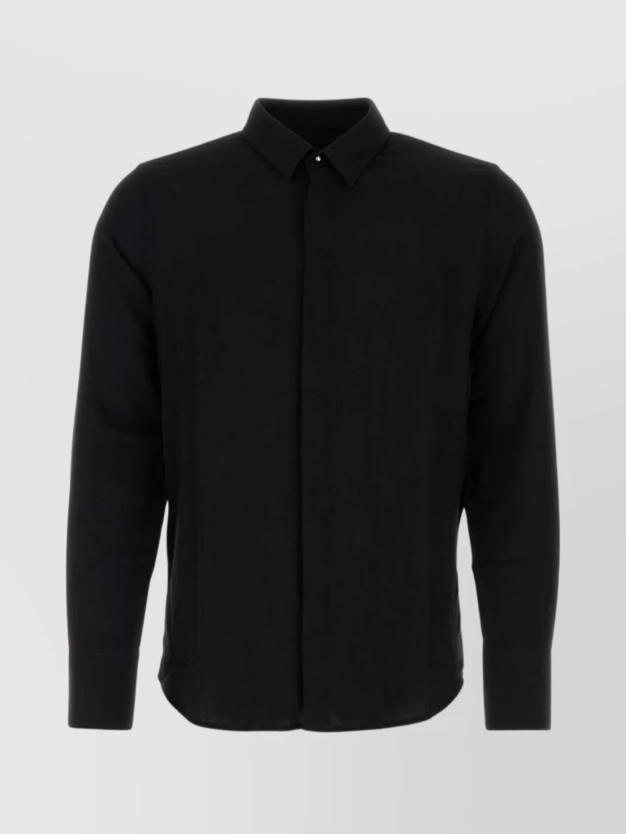 Shop Ami Alexandre Mattiussi Wool And Viscose Shirt With Button Cuffs In Black