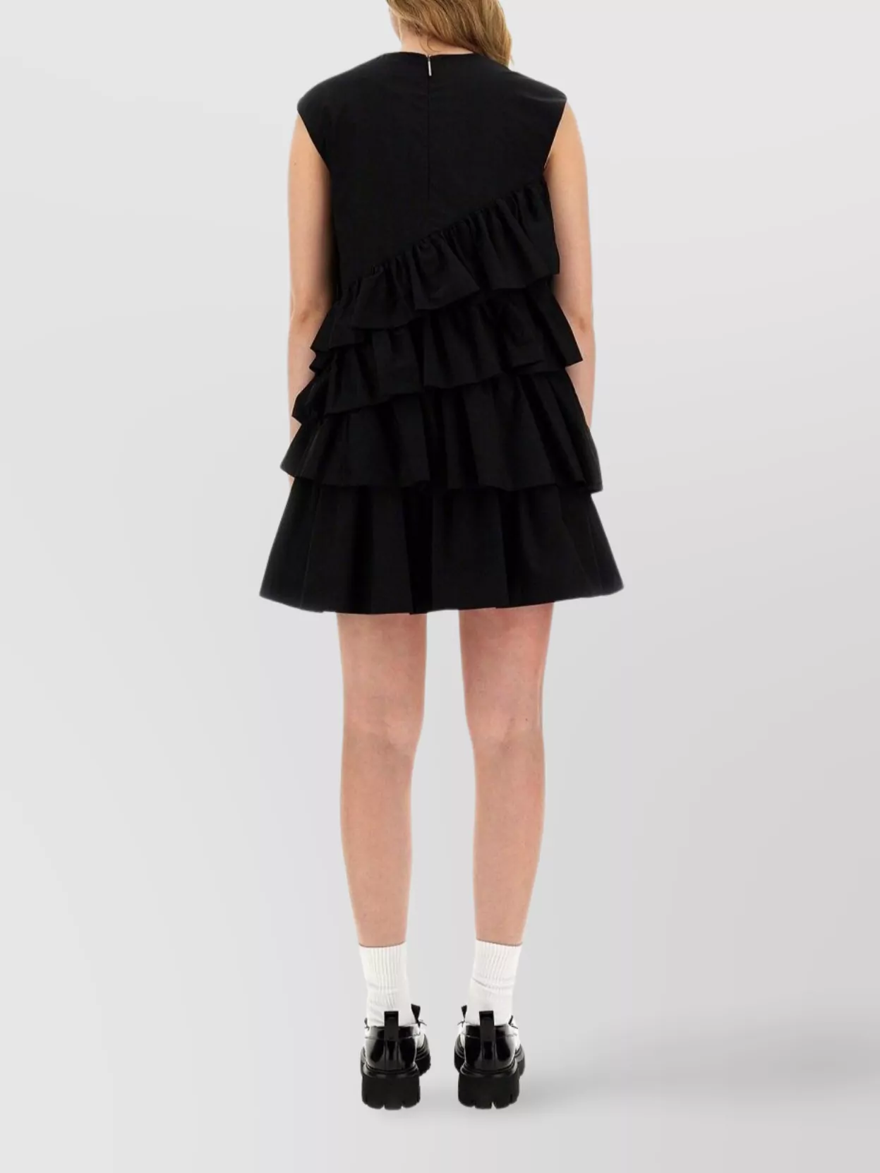 Msgm Ruffled Layered Cap Sleeve Dress