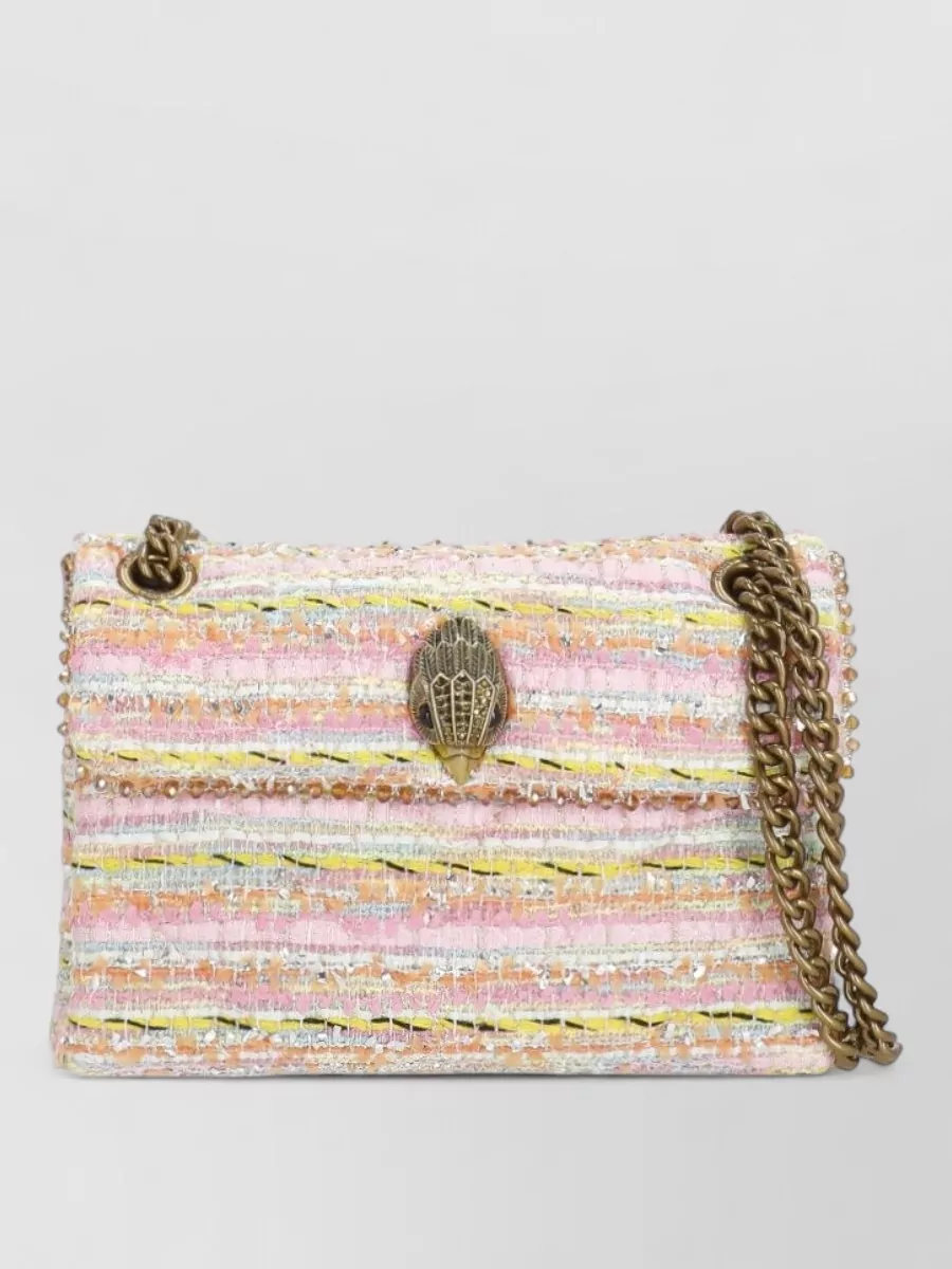 Kurt Geiger Striped Tweed Shoulder Bag