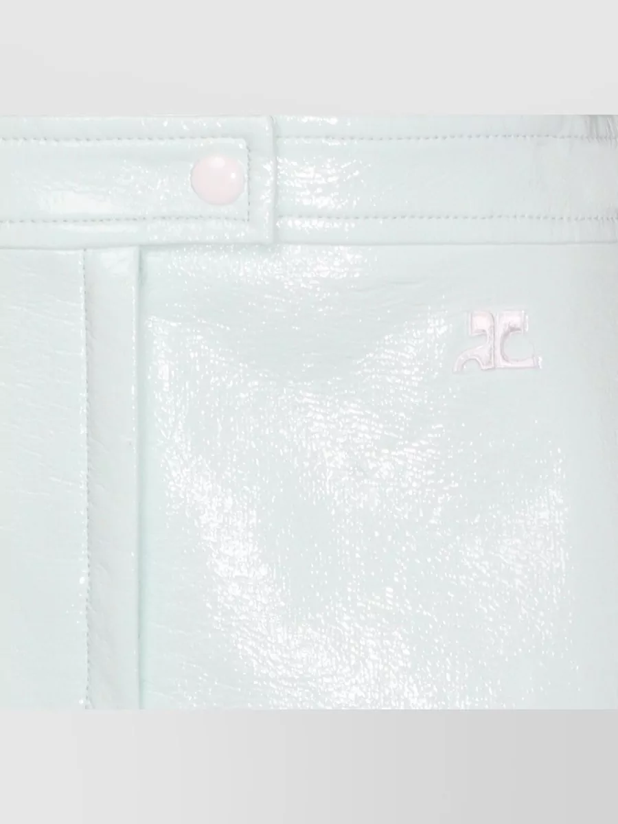 Courrèges Midi Skirt Knee Length Shiny Buttons