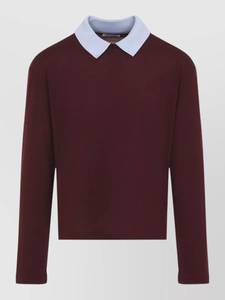 Jil Sander Wool knit long-sleeve polo shirt