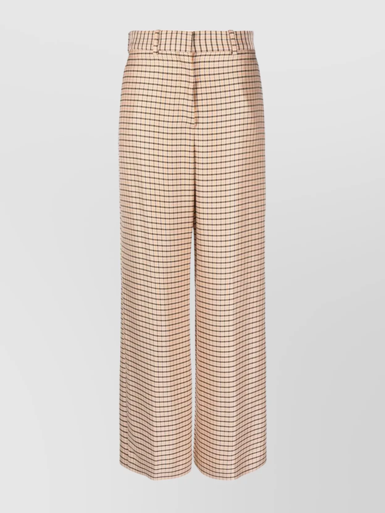 Shop Lanvin High-waisted Wide Leg Check Trousers In Pastel