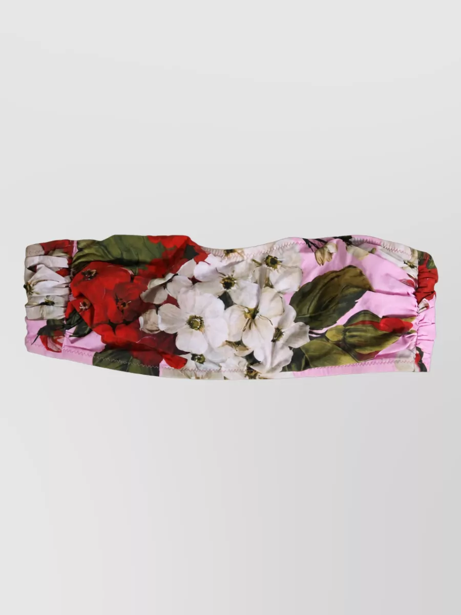 Dolce&Gabbana floral print bandeau bikini top