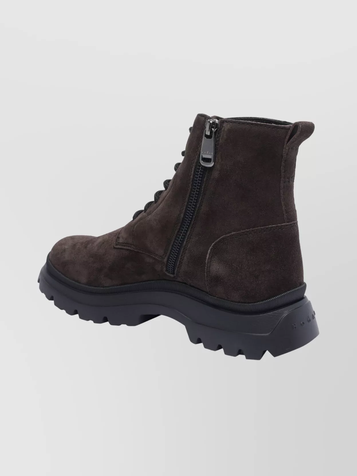 Hogan Chunky Sole Lace-Up Suede Ankle Boots