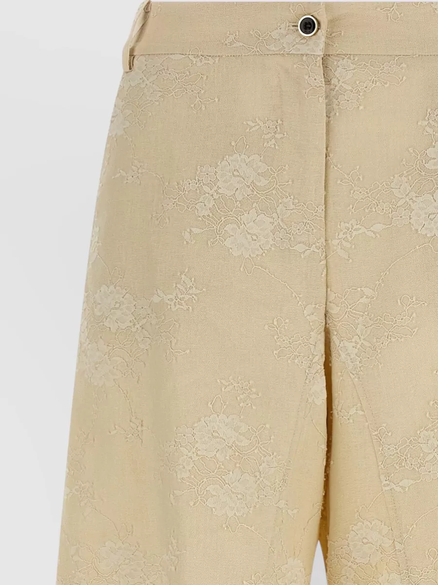 Pinko Linen Ivy Mid-Rise Wide-Leg Trousers