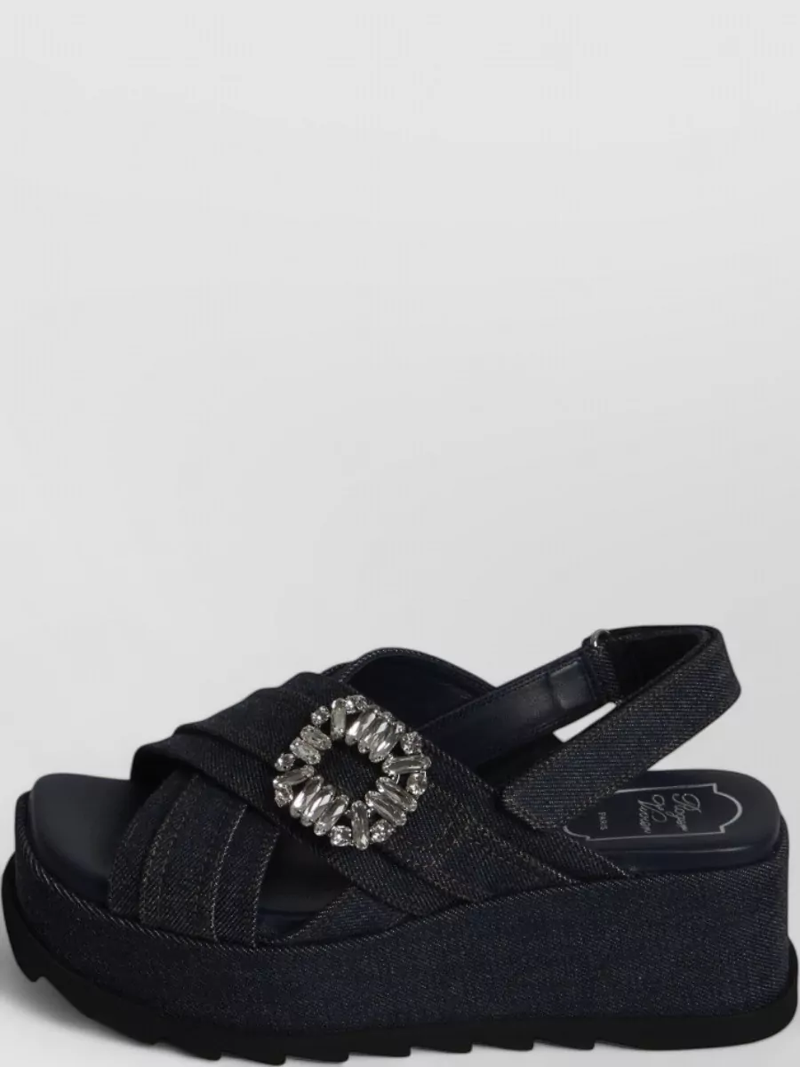 Roger Vivier Denim Wedge Sandals