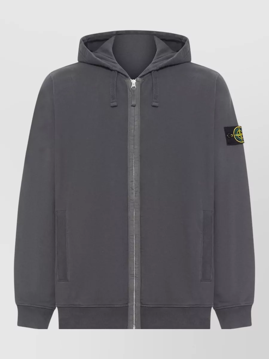 Stone Island cotton hooded zip sweatshirt