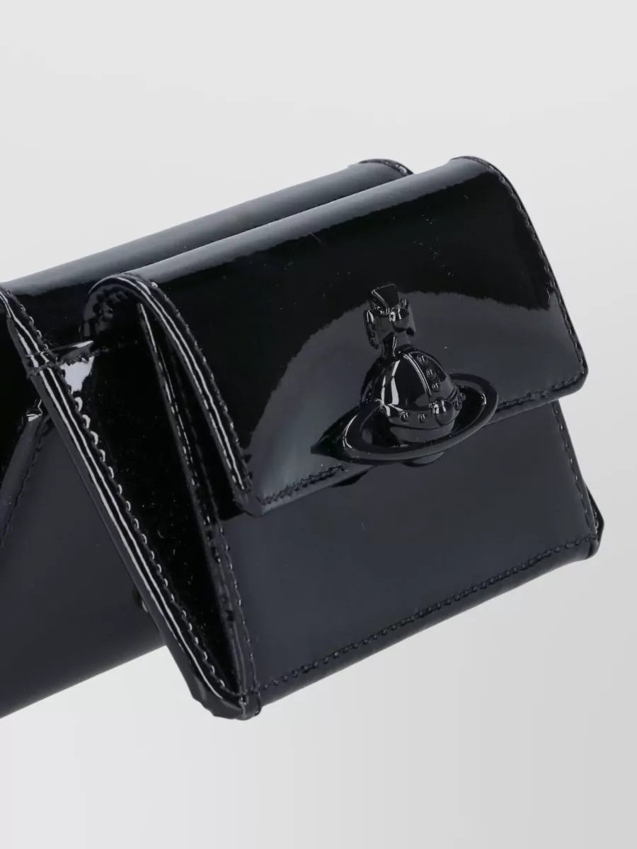 Vivienne Westwood Compact Wallet Glossy Finish Cardholder