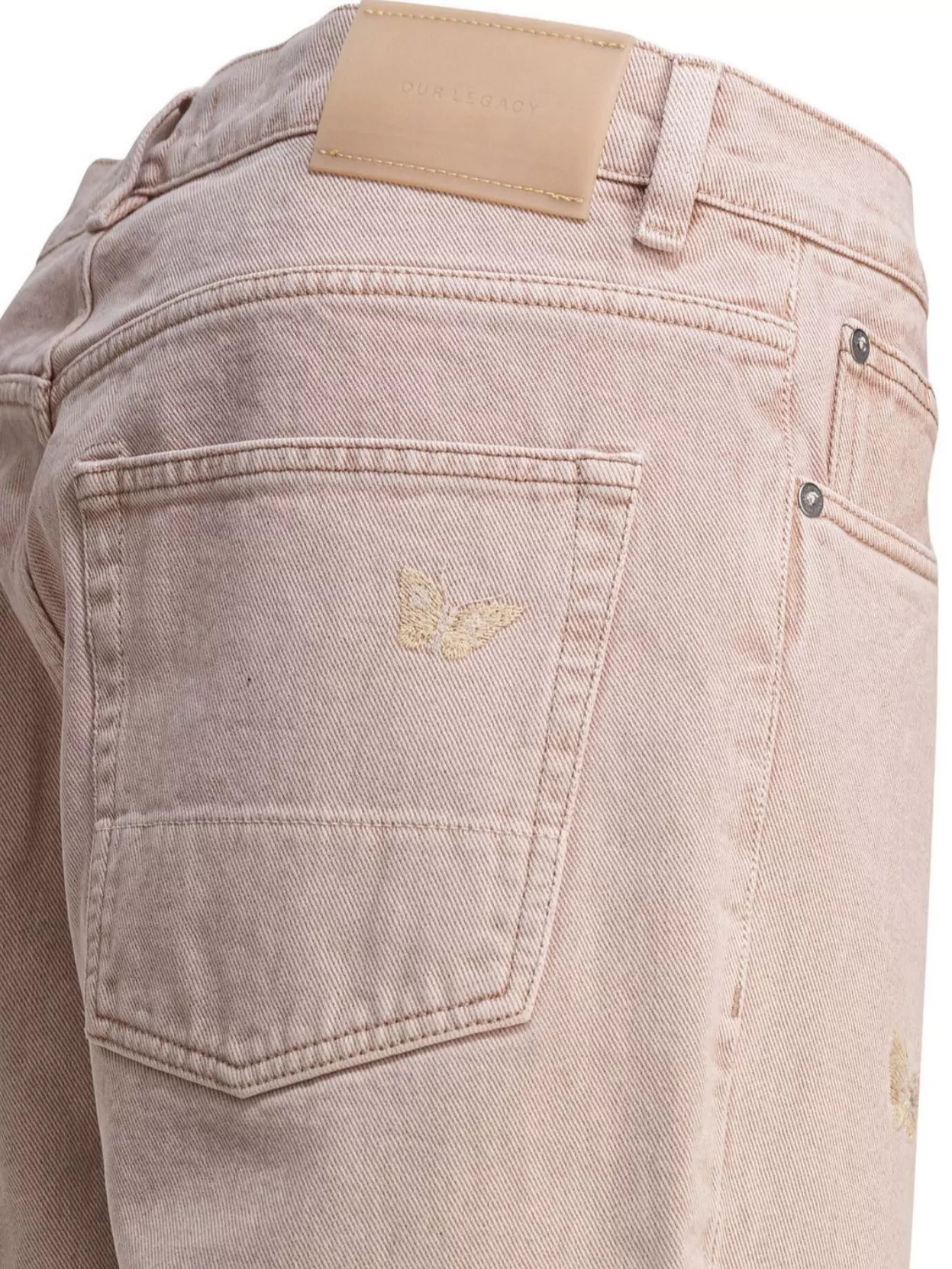 Our Legacy Denim Trousers With Belt Loops And Embroidered Pockets