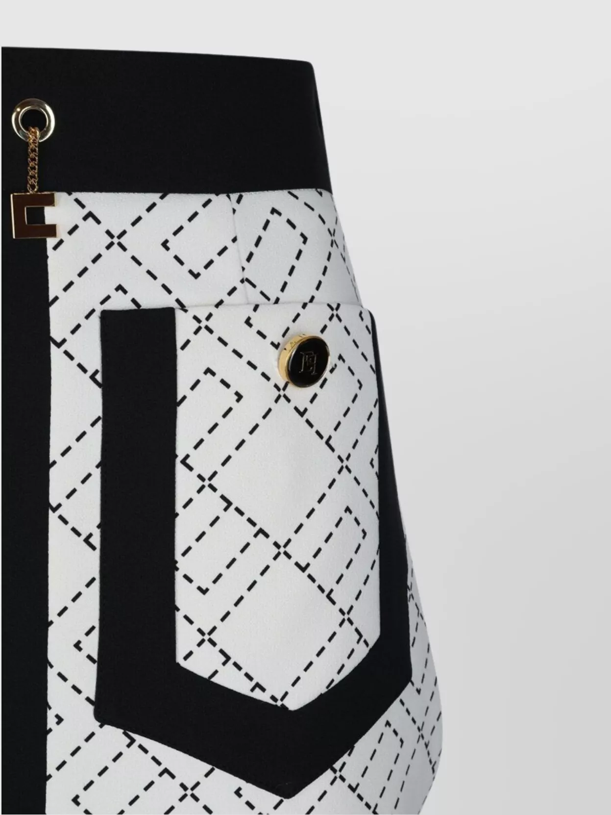 Elisabetta Franchi Geometric Patterned Midi Skirt In White