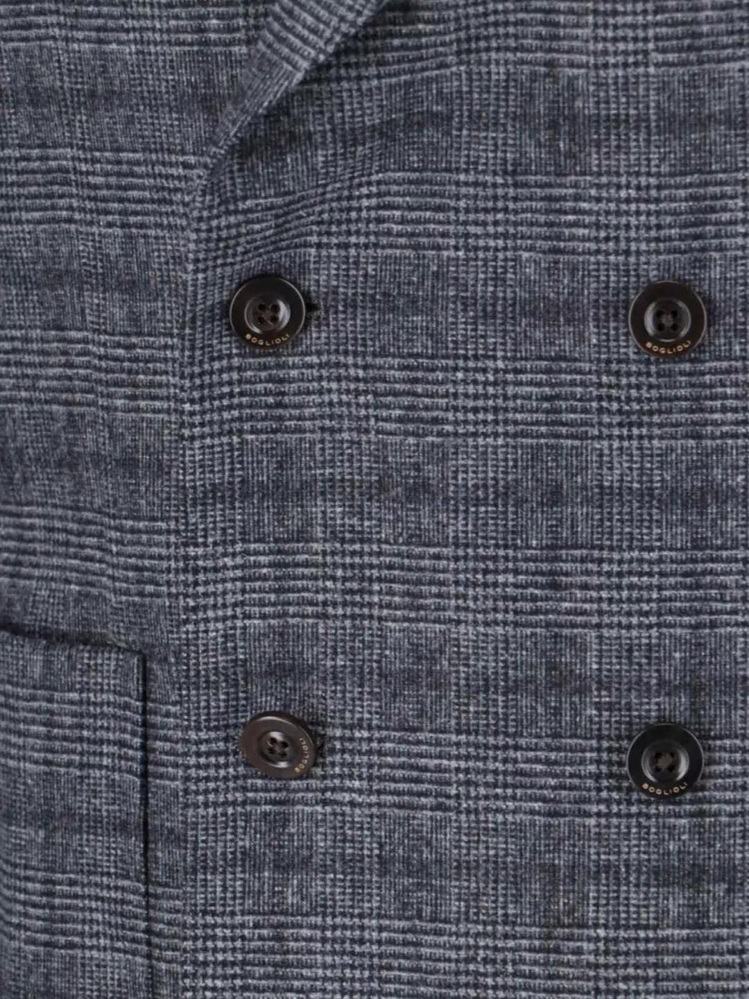 Boglioli Double-Breasted Check Pattern Blazer Jacket