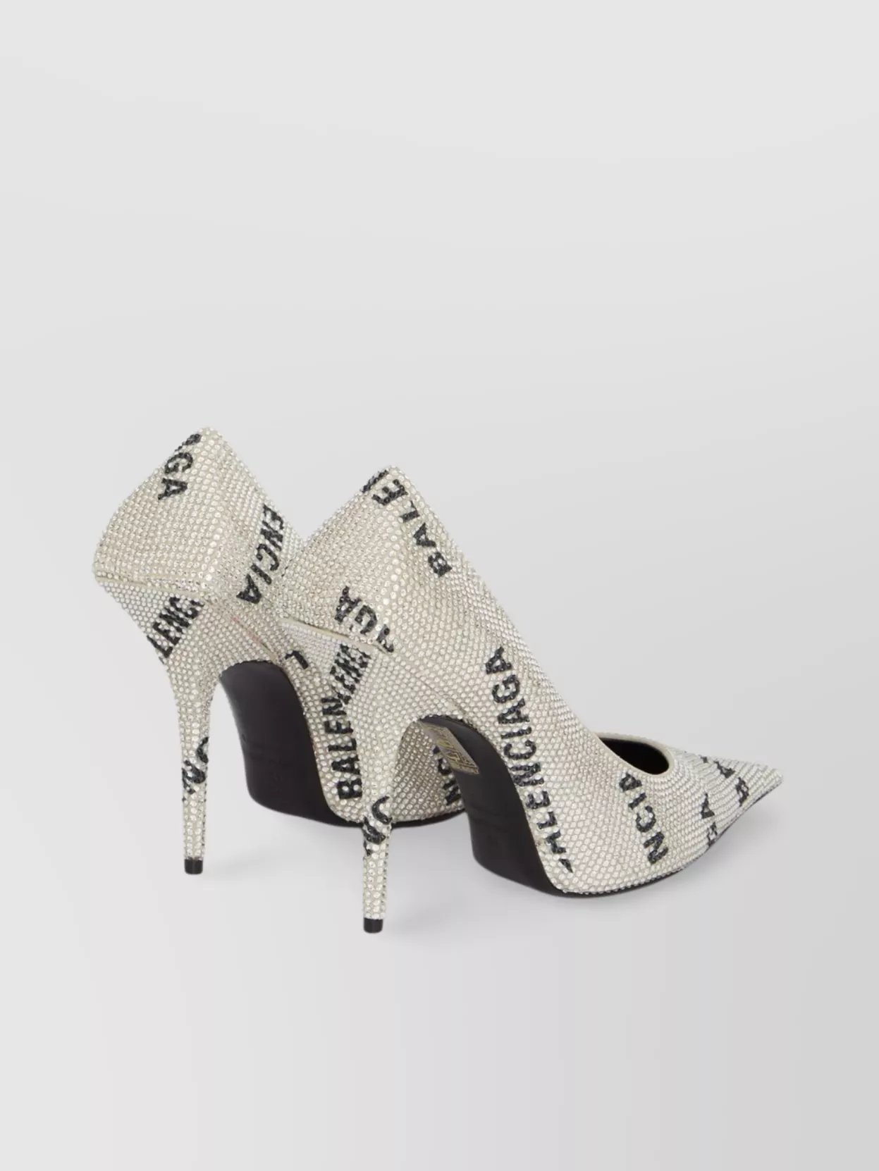 Balenciaga Pointed Square Knife Heel Pumps In White