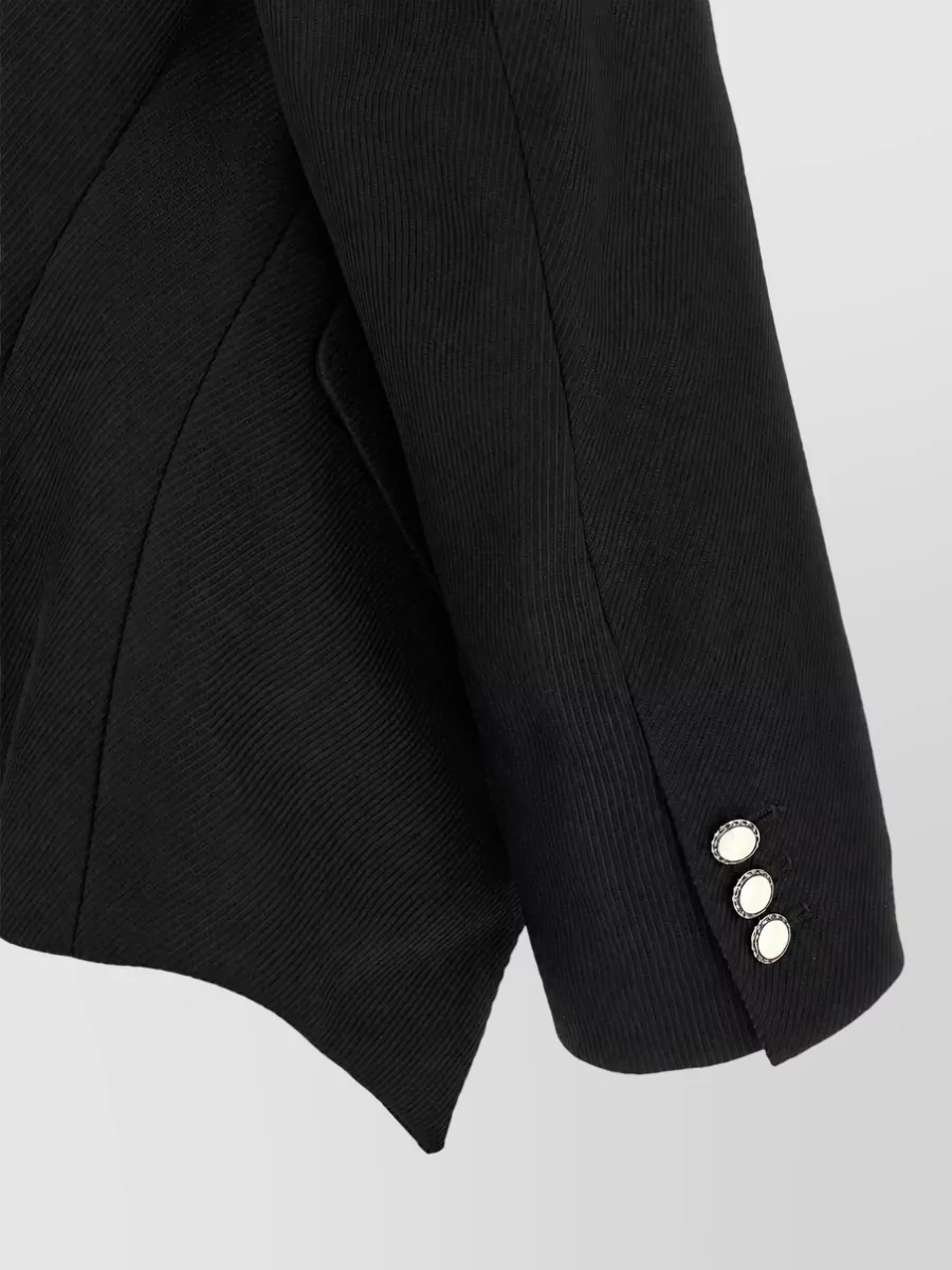 Comme Des Garçons Wool Micro Ribbed Double Breasted Coat