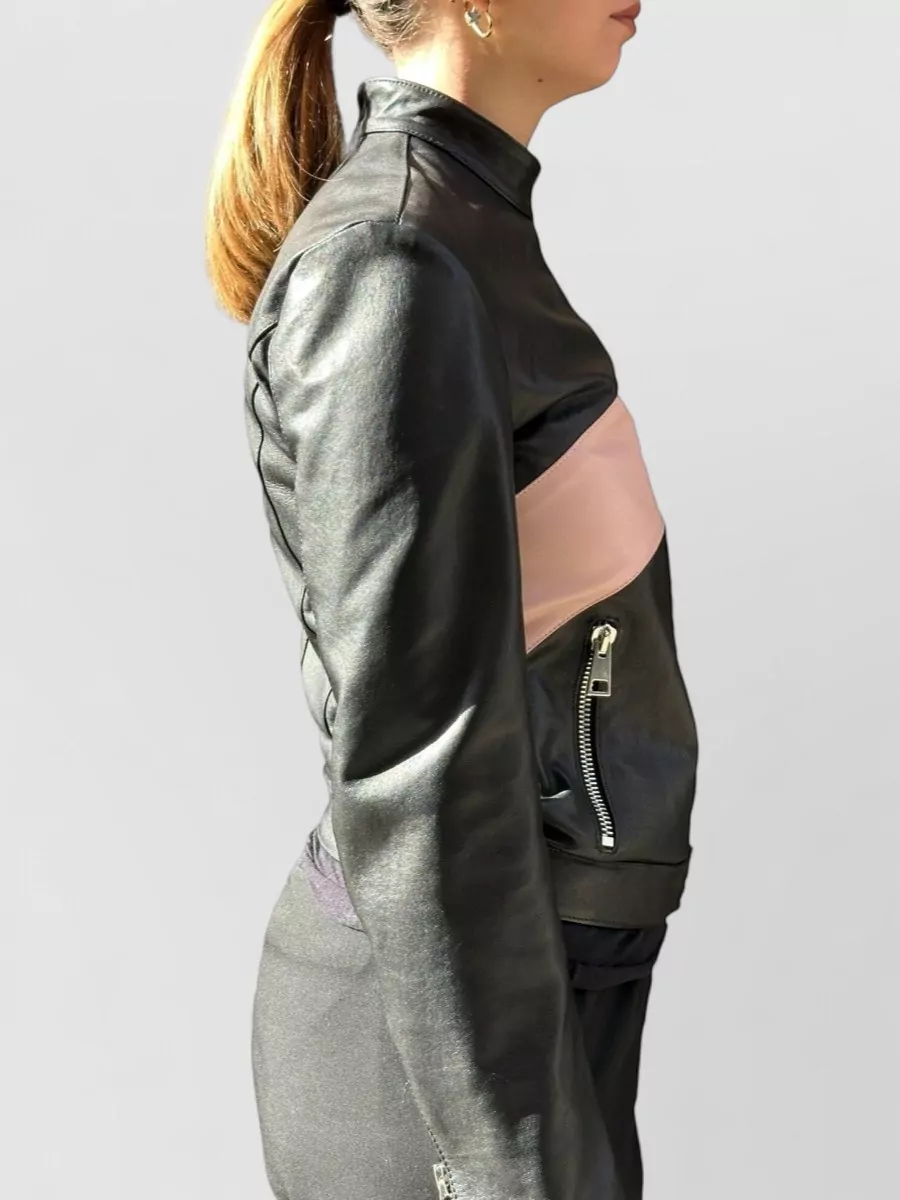 La Rose Leather Bomber Jacket