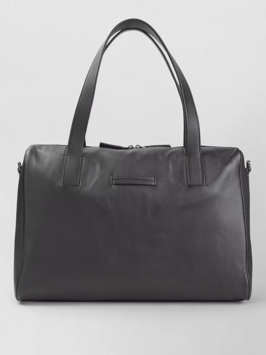 Zegna Calf Leather Travel Bag
