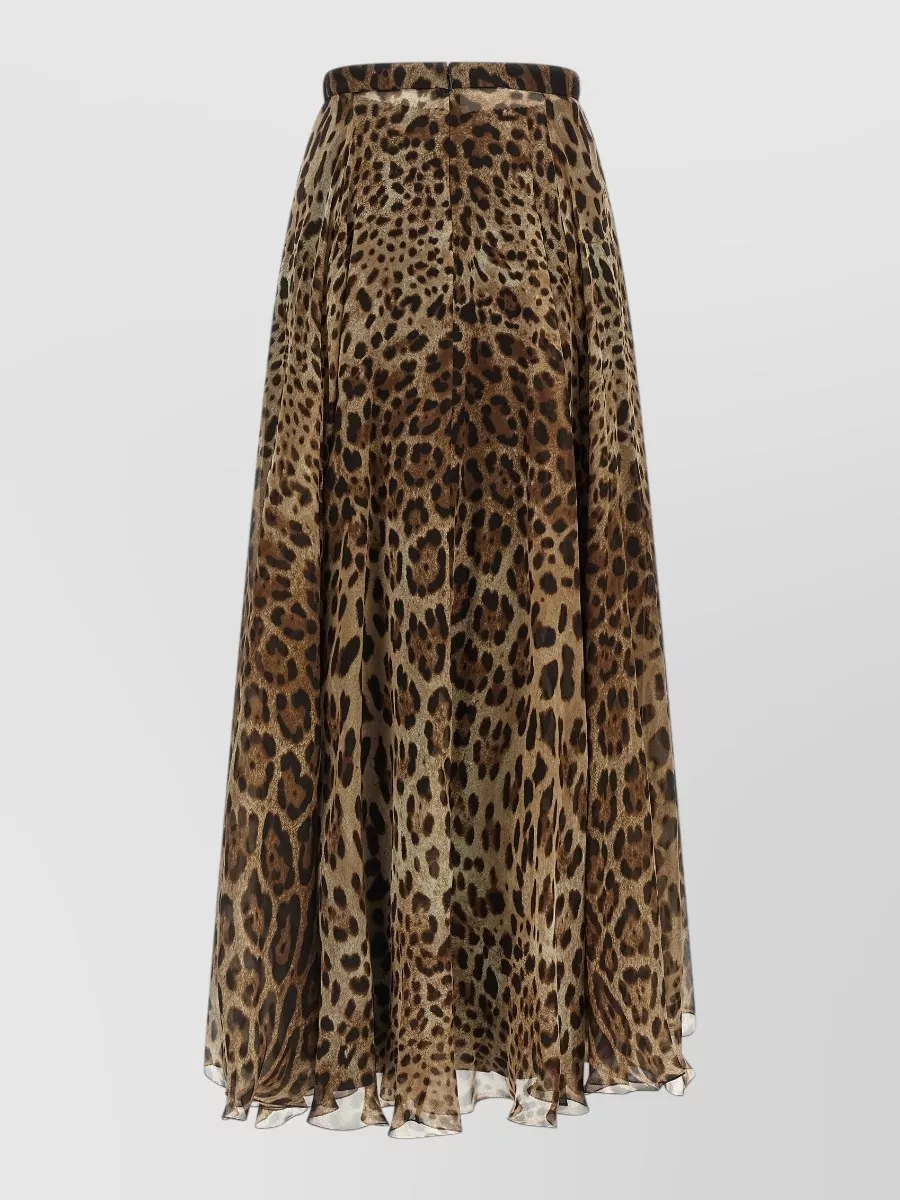 Dolce&Gabbana silk leopard-print pleated maxi skirt