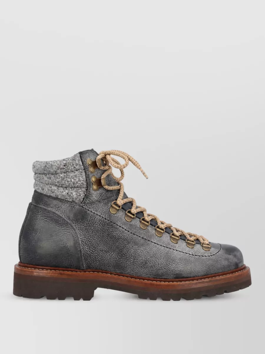 Brunello Cucinelli leather lace-up ankle boots