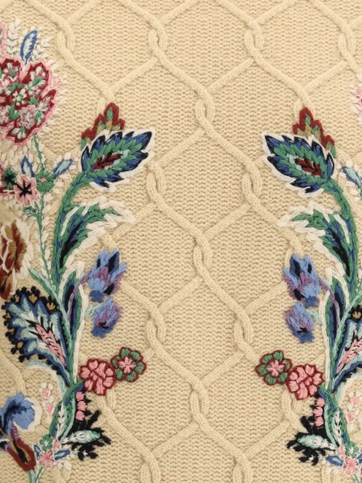 Etro Floral Embroidery Textured Knit Sweater