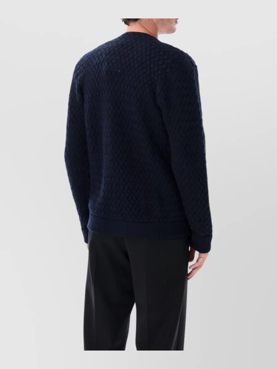 Bottega Veneta Wool Textured V-Neck Cardigan