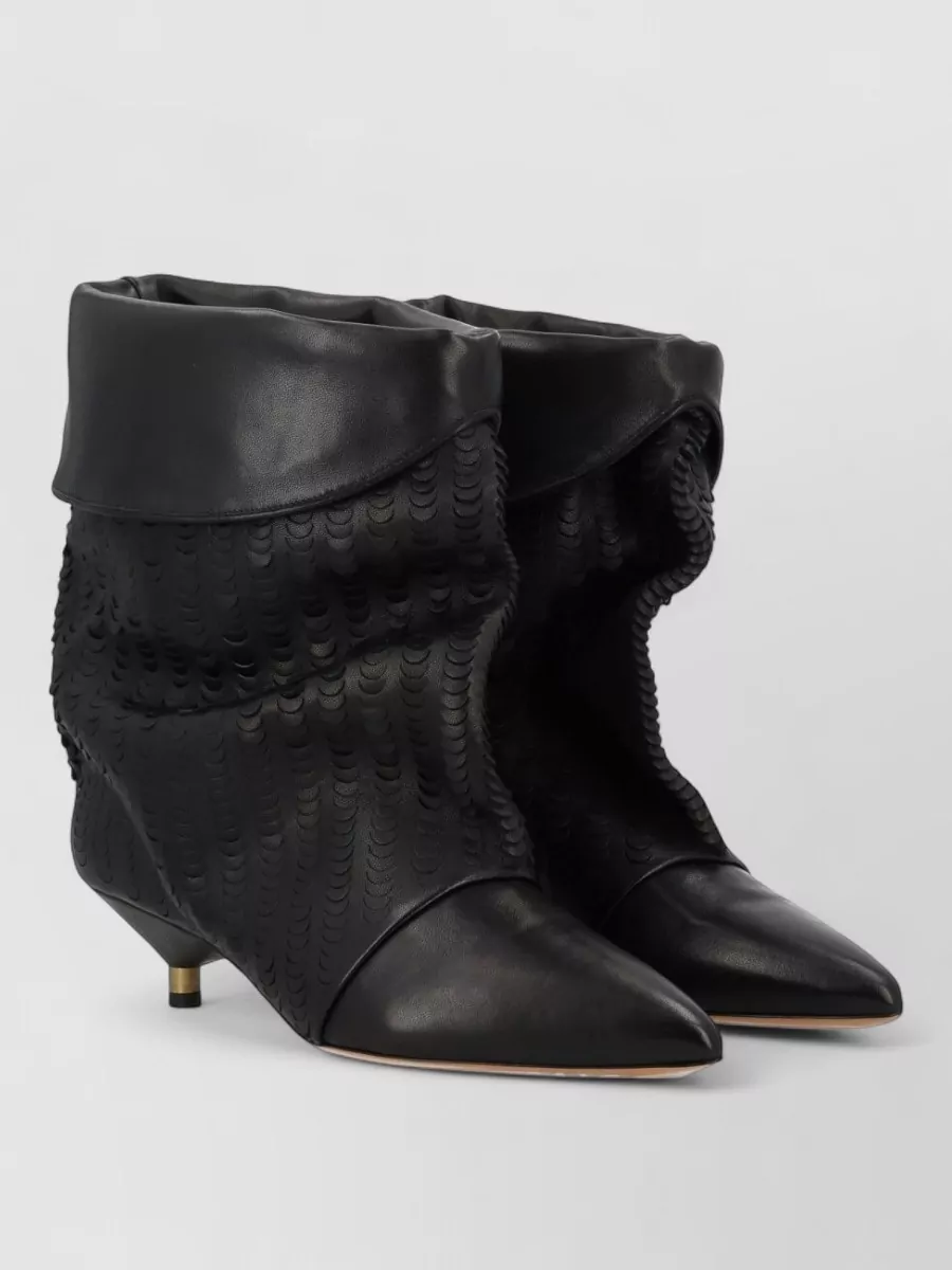 Isabel Marant Foldover Cuff Kitten Heel Pointed Toe Boots