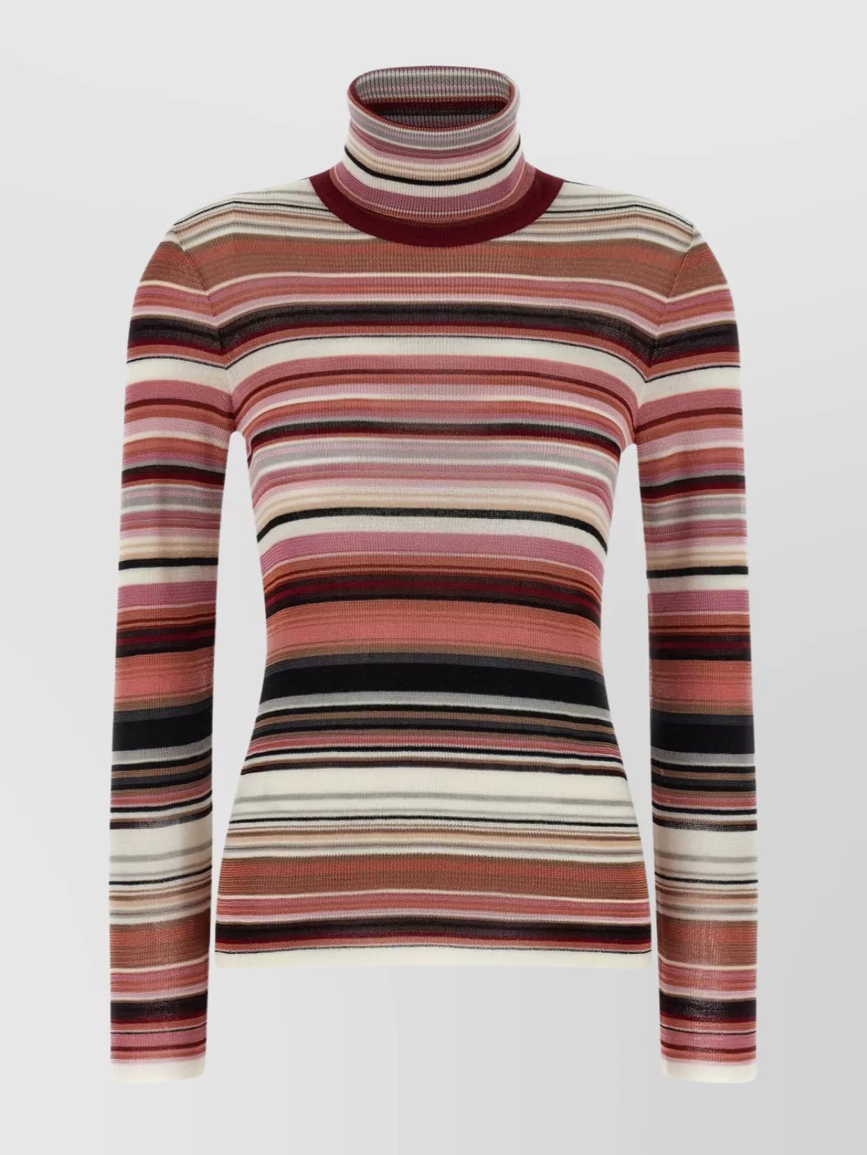 Missoni Striped Turtleneck Sweater Sweaters And Cardigans Pink In Multi