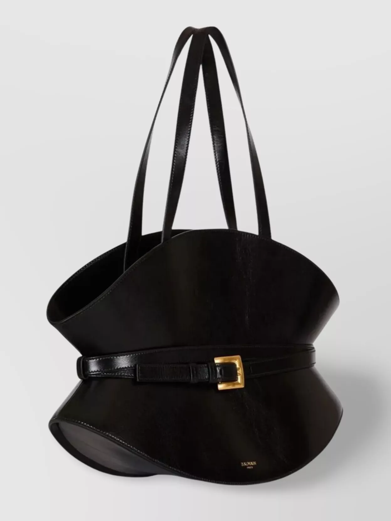 Balmain Structured Shape Calfskin Bag