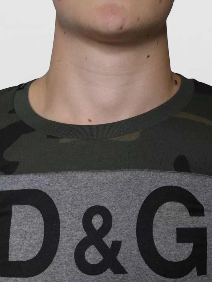 Dolce&Gabbana Cotton Camouflage Crew Neck T-Shirt