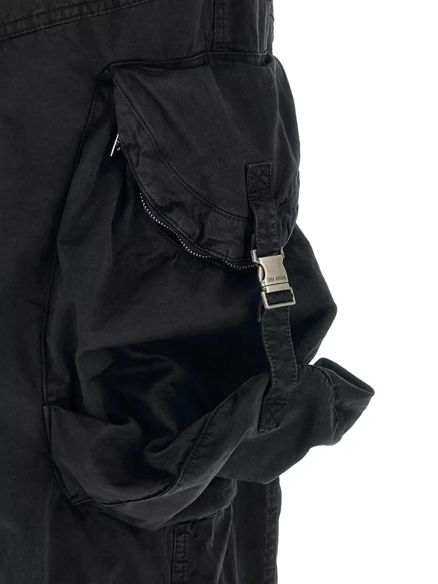The Attico Cotton Wide-Leg Cargo Trousers