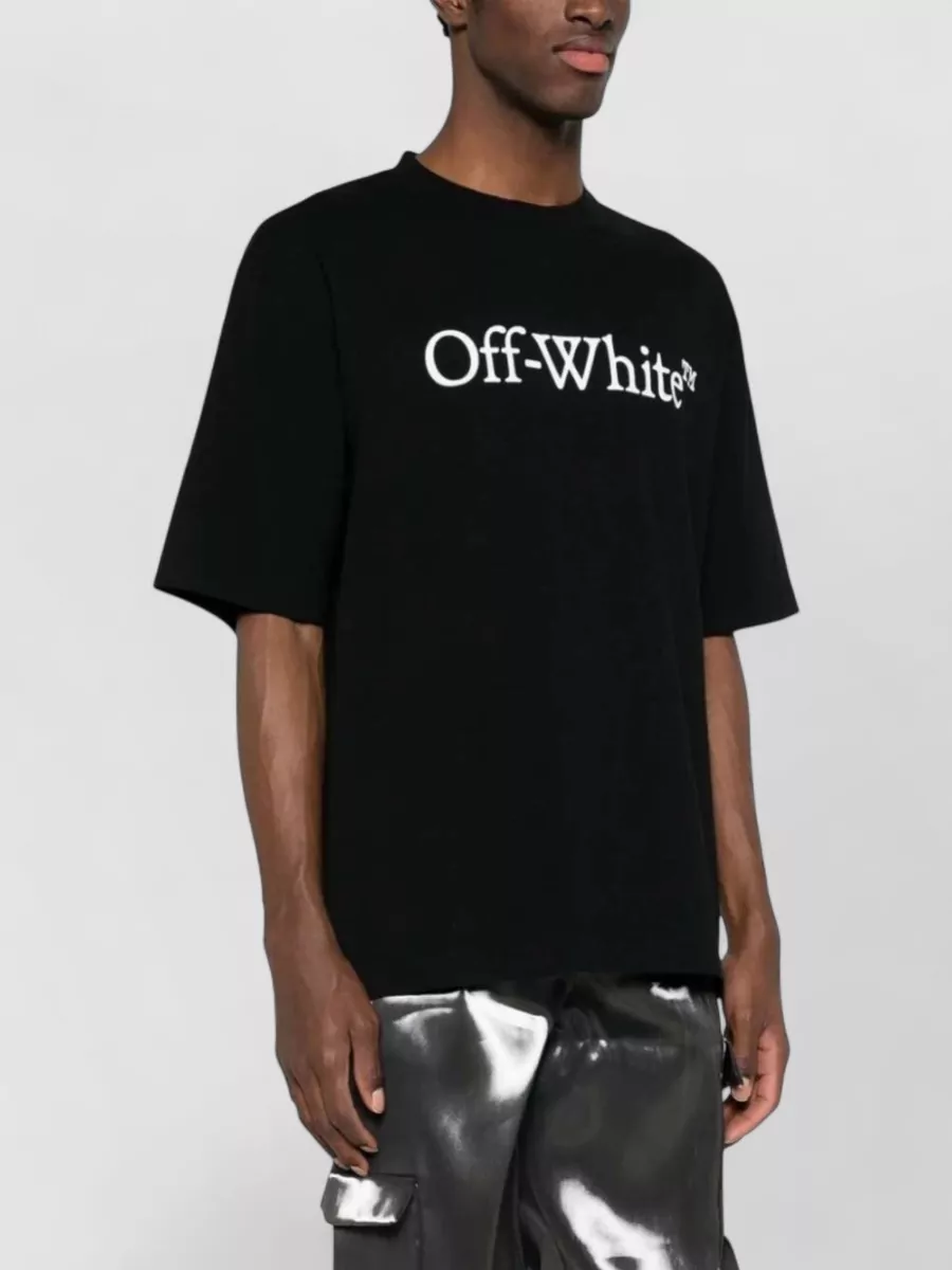 Off-White Big Bookish Skate Cotton Crew Neck T Shirt