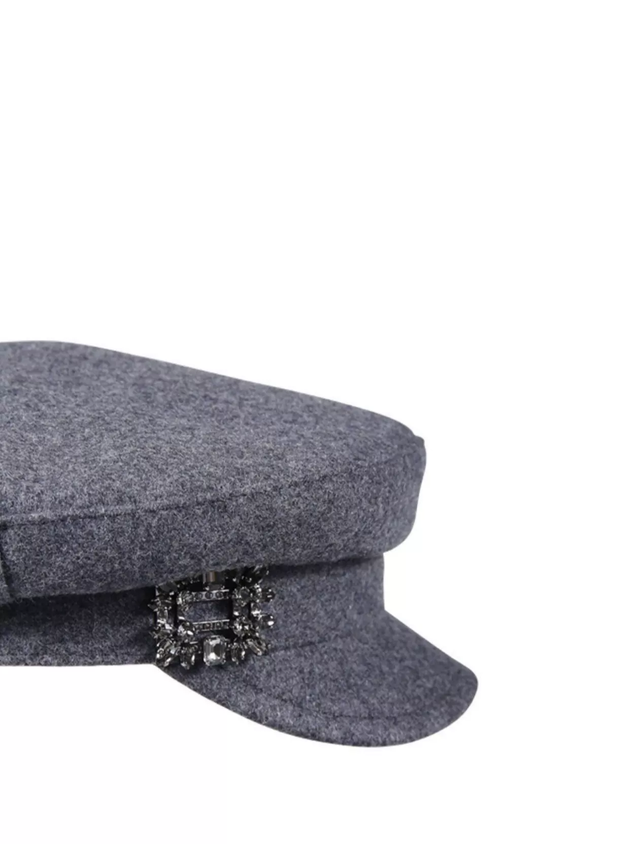 Roger Vivier Embellished Brooch Sailor Cap In Gray
