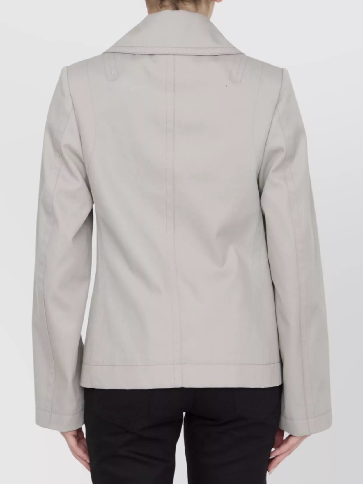 Bottega Veneta Peacoat Double-breasted Wide Collar Jacket In Gray