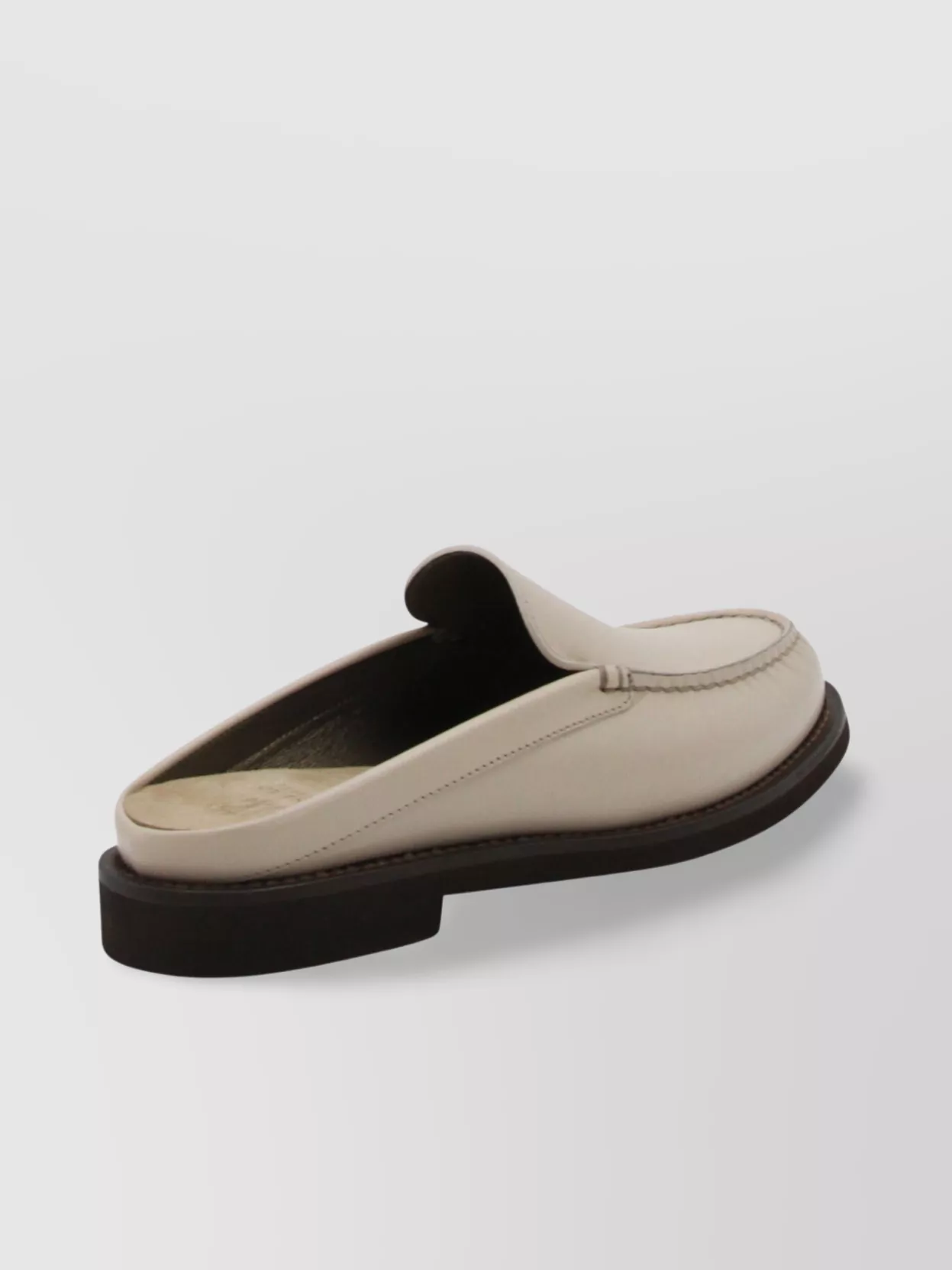 Brunello Cucinelli Stitched Leather Sole Loafers Round Toe